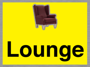 IV14257: Lounge Dementia Friendly Yellow SIgn