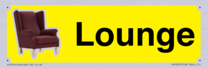 IV14257: Lounge Dementia Friendly Yellow SIgn