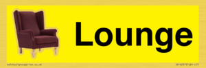 IV14257: Lounge Dementia Friendly Yellow SIgn