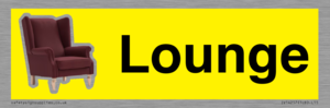 IV14257: Lounge Dementia Friendly Yellow SIgn