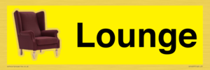 IV14257: Lounge Dementia Friendly Yellow SIgn