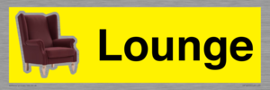 IV14257: Lounge Dementia Friendly Yellow SIgn
