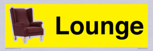 IV14257: Lounge Dementia Friendly Yellow SIgn