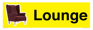 IV14257: Lounge Dementia Friendly Yellow SIgn