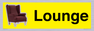 IV14257: Lounge Dementia Friendly Yellow SIgn