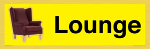 IV14257: Lounge Dementia Friendly Yellow SIgn