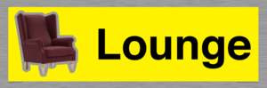 IV14257: Lounge Dementia Friendly Yellow SIgn