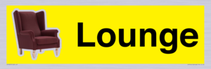 IV14257: Lounge Dementia Friendly Yellow SIgn