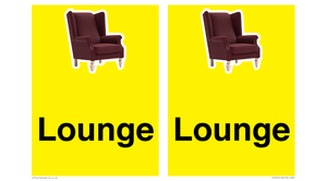 IV14257: Lounge Dementia Friendly Yellow SIgn