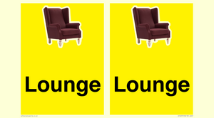 IV14257: Lounge Dementia Friendly Yellow SIgn