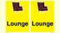 IV14257: Lounge Dementia Friendly Yellow SIgn