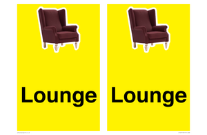 IV14257: Lounge Dementia Friendly Yellow SIgn