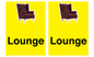IV14257: Lounge Dementia Friendly Yellow SIgn