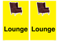 IV14257: Lounge Dementia Friendly Yellow SIgn