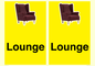 IV14257: Lounge Dementia Friendly Yellow SIgn