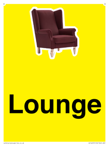 IV14257: Lounge Dementia Friendly Yellow SIgn