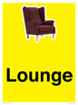 IV14257: Lounge Dementia Friendly Yellow SIgn