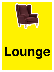 IV14257: Lounge Dementia Friendly Yellow SIgn