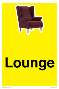 IV14257: Lounge Dementia Friendly Yellow SIgn