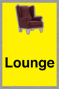 IV14257: Lounge Dementia Friendly Yellow SIgn