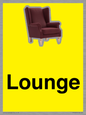 IV14257: Lounge Dementia Friendly Yellow SIgn