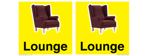 IV14257: Lounge Dementia Friendly Yellow SIgn
