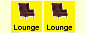 IV14257: Lounge Dementia Friendly Yellow SIgn