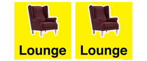 IV14257: Lounge Dementia Friendly Yellow SIgn
