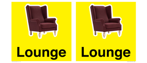 IV14257: Lounge Dementia Friendly Yellow SIgn