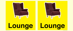 IV14257: Lounge Dementia Friendly Yellow SIgn