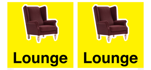 IV14257: Lounge Dementia Friendly Yellow SIgn