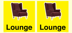 IV14257: Lounge Dementia Friendly Yellow SIgn