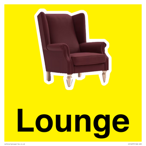 IV14257: Lounge Dementia Friendly Yellow SIgn