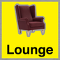 IV14257: Lounge Dementia Friendly Yellow SIgn