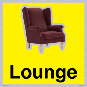 IV14257: Lounge Dementia Friendly Yellow SIgn
