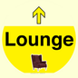 IV14259: Lounge Dementia friendly yellow directional with arrows