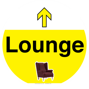 IV14259: Lounge Dementia friendly yellow directional with arrows