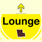 IV14259: Lounge Dementia friendly yellow directional with arrows