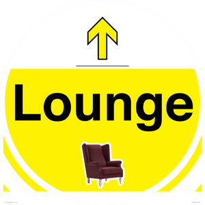 IV14259: Lounge Dementia friendly yellow directional with arrows
