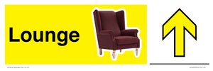 IV14259: Lounge Dementia friendly yellow directional with arrows