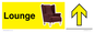 IV14259: Lounge Dementia friendly yellow directional with arrows