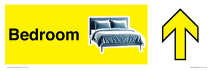 IV14263: Lounge Dementia Directional sign with arrows Yellow