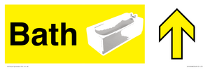 IV14268: Bath dementia friendly yellow sign directional with arrows
