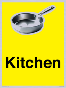 IV14270: Kitchen Dementia Friendly signs yellow