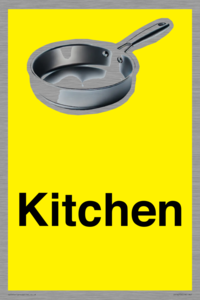 IV14270: Kitchen Dementia Friendly signs yellow