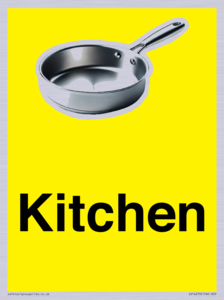 IV14270: Kitchen Dementia Friendly signs yellow