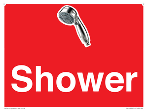IV14282: Shower Dementia Friendly Sign Red