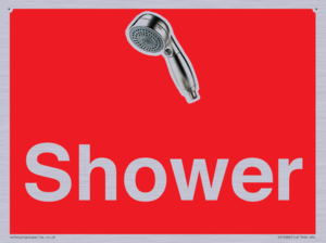 IV14282: Shower Dementia Friendly Sign Red