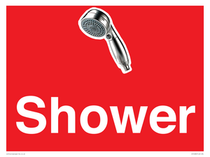 IV14282: Shower Dementia Friendly Sign Red