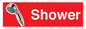 IV14282: Shower Dementia Friendly Sign Red